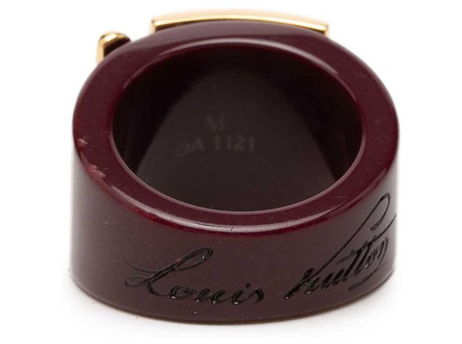 Anello Lock Me in resina rossa e placcato oro Louis Vuitton M Rosso Bordò - vista 3
