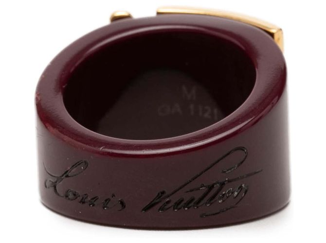 Anello Lock Me in resina rossa e placcato oro Louis Vuitton M Rosso Bordò - vista 5