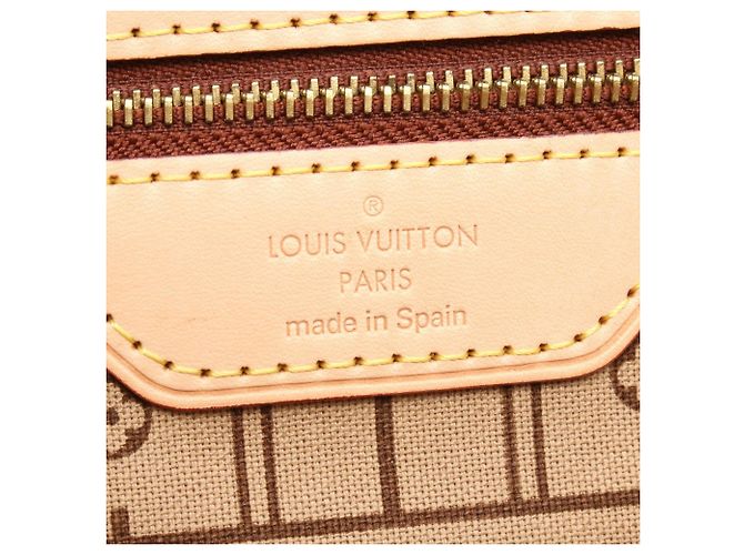 Borsa Tote Louis Vuitton Neverfull MM Monogram Marrone - vista 4
