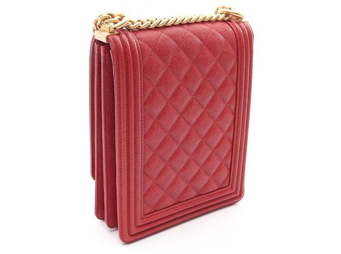 Chanel Boy Matelassé Schultertasche Rot - Ansicht 2