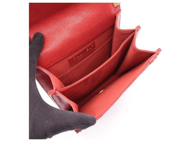 Chanel Boy Matelassé Schultertasche Rot - Ansicht 3