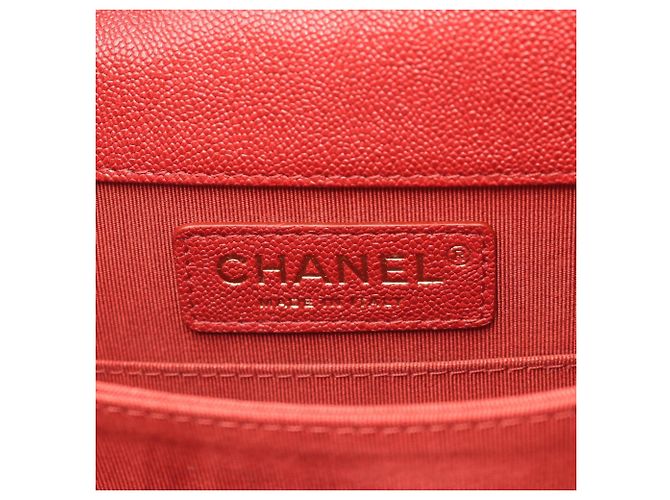 Chanel Boy Matelassé Schultertasche Rot - Ansicht 4