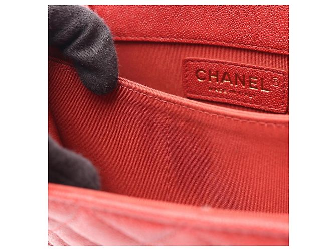 Chanel Boy Matelassé Schultertasche Rot - Ansicht 6