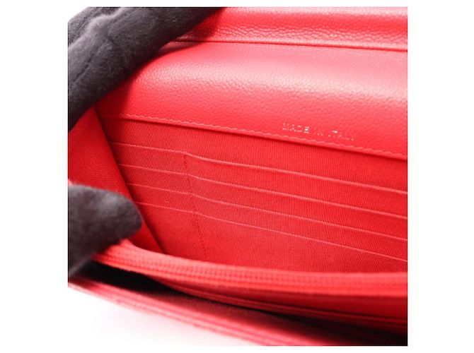 Bolsa de ombro com corrente de carteira Chanel Chevron V-Stitch Vermelho - vista 10