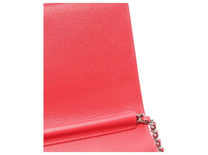 Bolsa de ombro com corrente de carteira Chanel Chevron V-Stitch Vermelho - vista 11