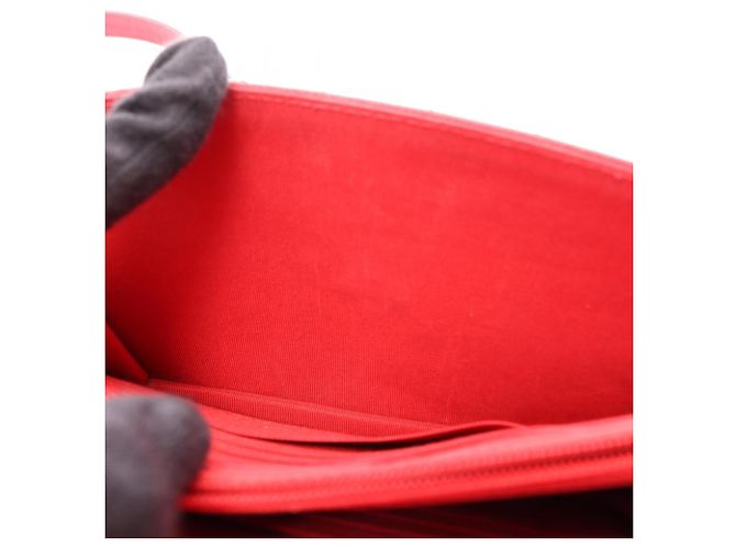 Bolsa de ombro com corrente de carteira Chanel Chevron V-Stitch Vermelho - vista 6