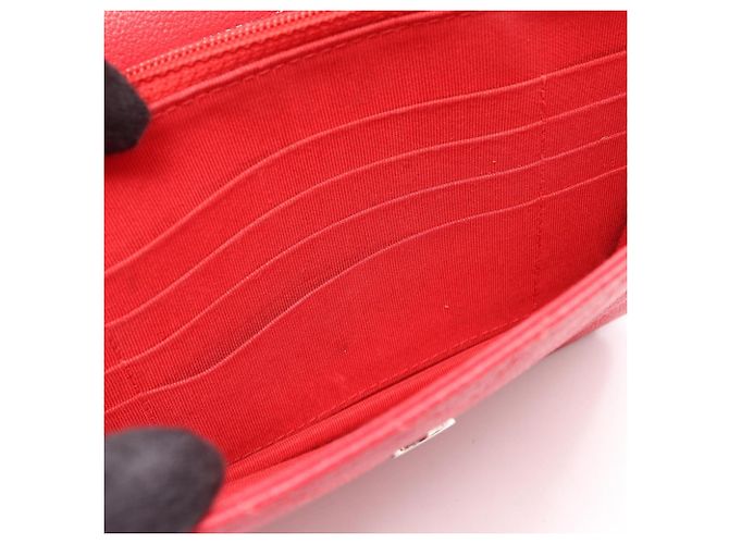 Bolsa de ombro com corrente de carteira Chanel Chevron V-Stitch Vermelho - vista 8