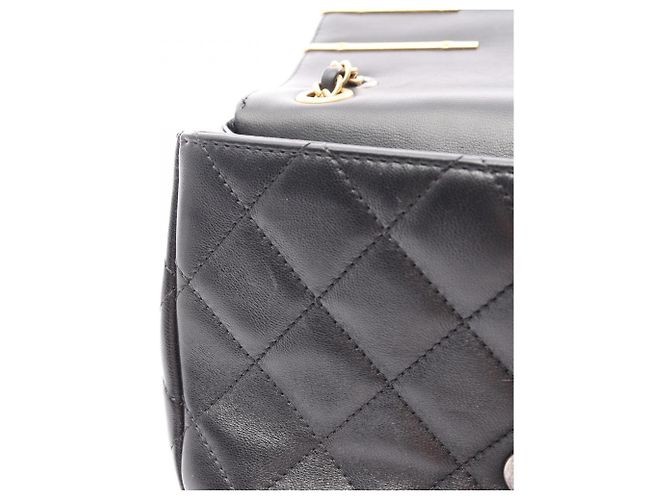 Borsa a tracolla Chanel in pelle di agnello trapuntata Nero - vista 8