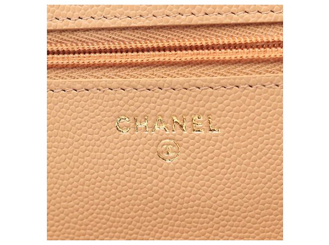 Borsa a tracolla Chanel Matelassé in pelle beige - vista 5