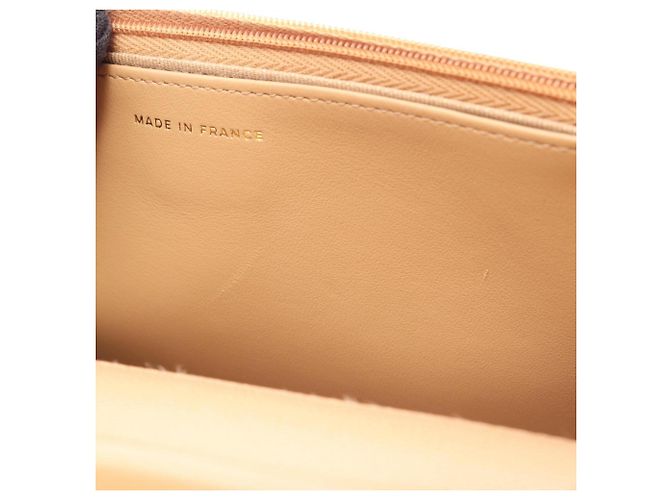 Borsa a tracolla Chanel Matelassé in pelle beige - vista 7