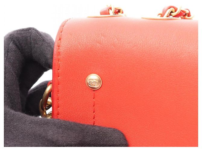 Borsa Chanel Matelassé in agnello rosso - vista 8