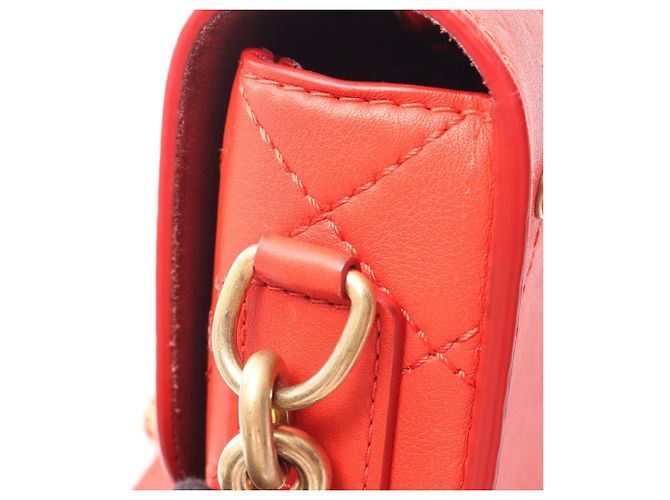 Borsa Chanel Matelassé in agnello rosso - vista 9