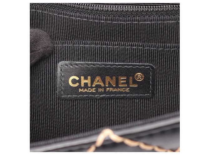 Borsa a tracolla Chanel Wild Stitch in pelle nera Nero - vista 4