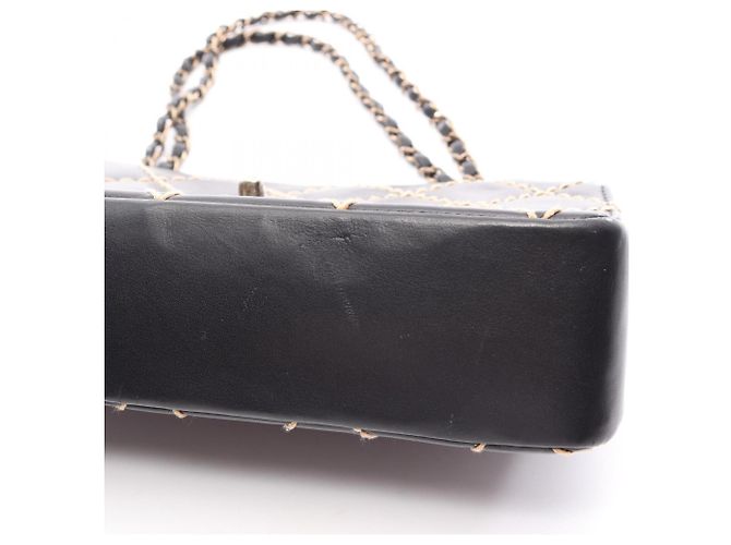 Borsa a tracolla Chanel Wild Stitch in pelle nera Nero - vista 8