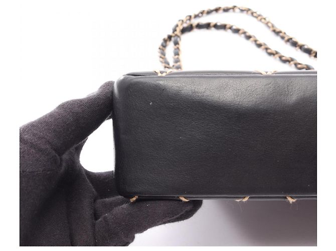 Borsa a tracolla Chanel Wild Stitch in pelle nera Nero - vista 9