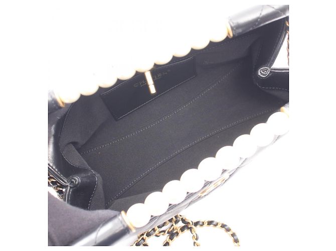 Timeless Borsa a tracolla 2-Way Chanel Matelassé con manico di perle Nero - vista 3