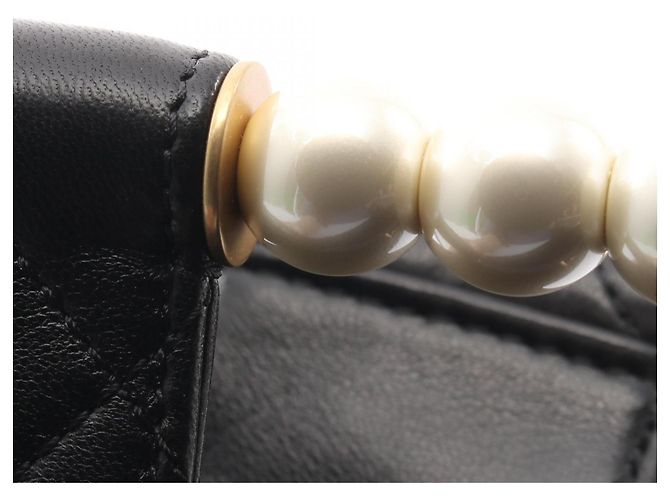 Timeless Borsa a tracolla 2-Way Chanel Matelassé con manico di perle Nero - vista 9