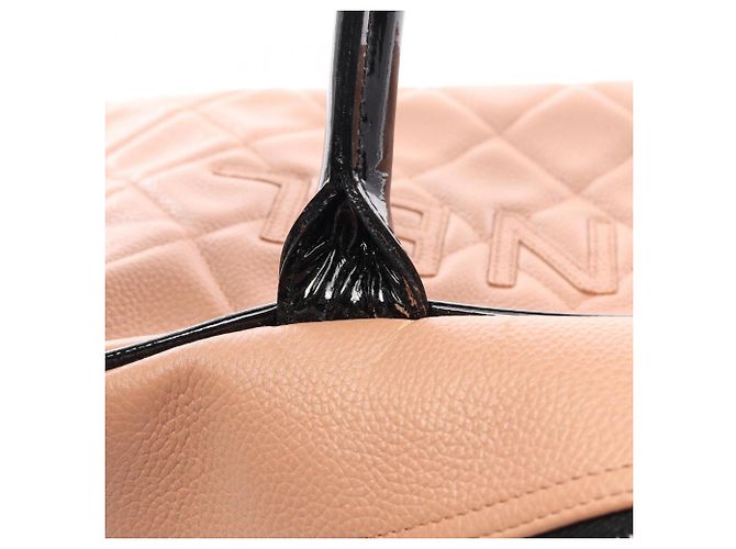 Borsa Tote Bowling Matelassé Chanel Handbag Marrone Nero - vista 11