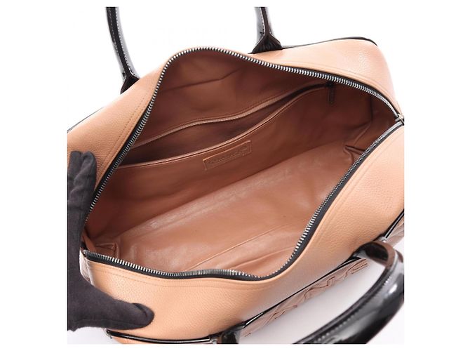 Borsa Tote Bowling Matelassé Chanel Handbag Marrone Nero - vista 3