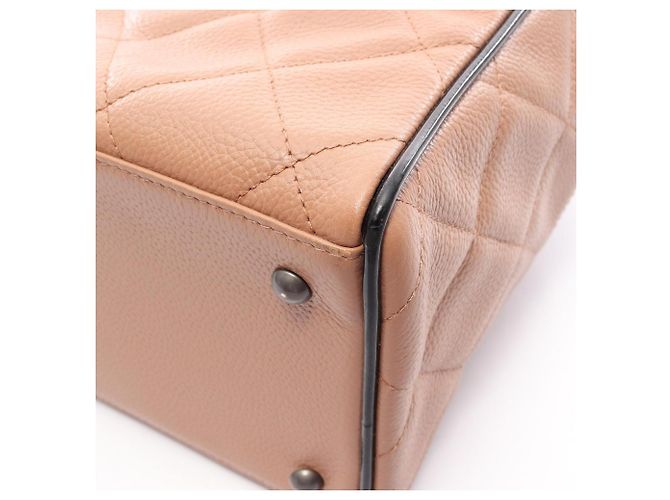 Borsa Tote Bowling Matelassé Chanel Handbag Marrone Nero - vista 7