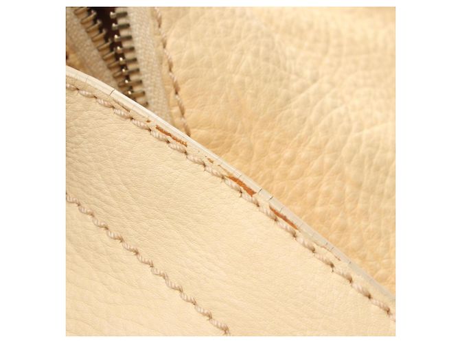 Céline Bolsa de mão Celine em couro Macadam na cor Marfim Cru - vista 6