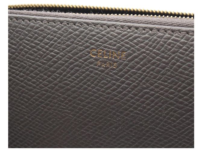 Céline Portafoglio grande con zip Celine Marrone - vista 4
