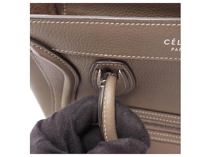 Céline Borsa 2-Way Celine Luggage Nano Shopper Marrone - vista 11