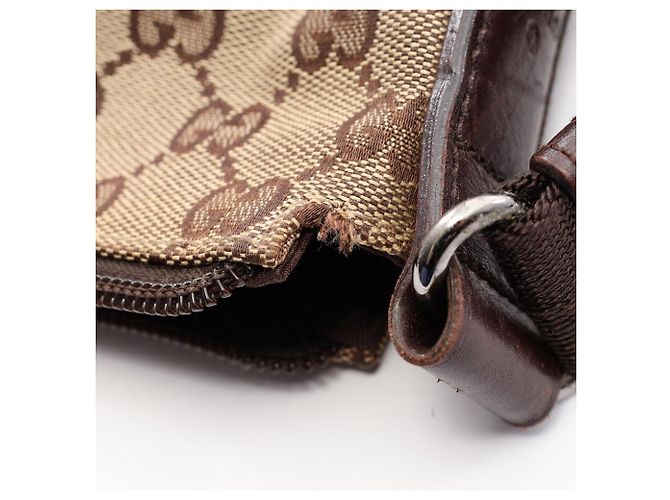 Borsa a Spalla Gucci GG Canvas Marrone Beige - vista 10