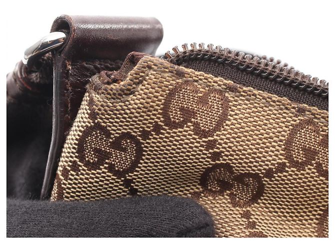 Borsa a Spalla Gucci GG Canvas Marrone Beige - vista 10