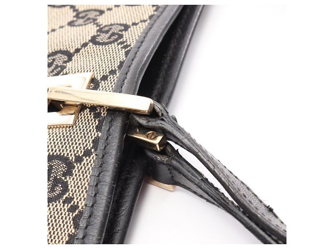 Borsa Tote Gucci GG Canvas Nero Beige - vista 11