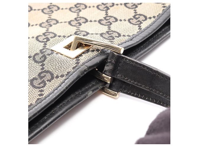 Borsa Tote Gucci GG Canvas Nero Beige - vista 14