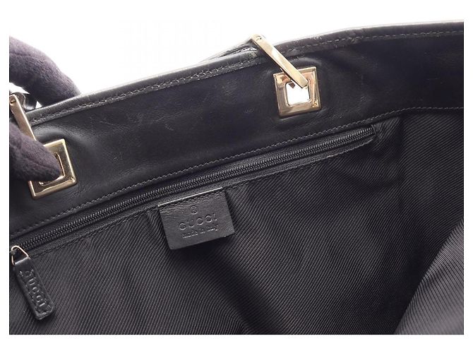 Borsa Tote Gucci GG Canvas Nero Beige - vista 5