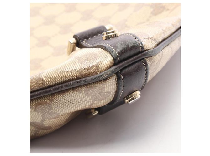 Borsa a Spalla Gucci Abbey GG Crystal Marrone Beige - vista 10