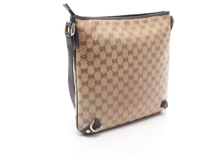 Borsa a Spalla Gucci Abbey GG Crystal Marrone Beige - vista 2