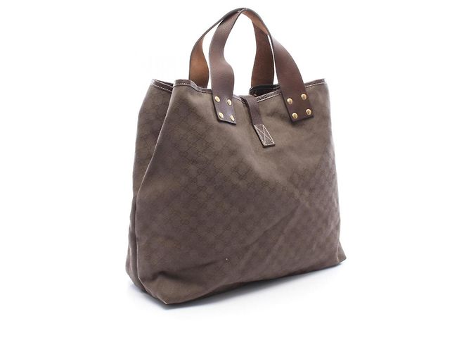Borsa Tote Gucci Large GG Canvas Marrone - vista 2