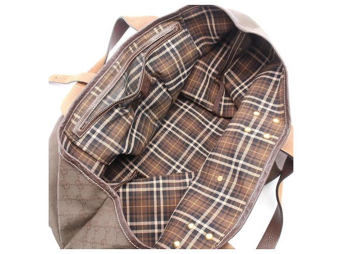 Borsa Tote Gucci Large GG Canvas Marrone - vista 3