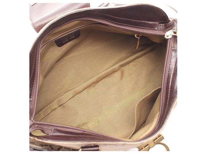 Bolso de hombro Salvatore Ferragamo Gancini Castaño Beige - vista 3