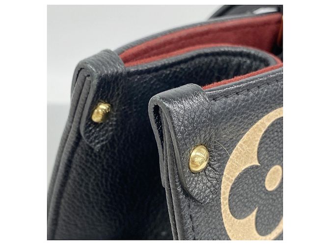 Borsa Tote Louis Vuitton Monogram Empreinte Bicolor OnTheGo MM Nero Beige - vista 8