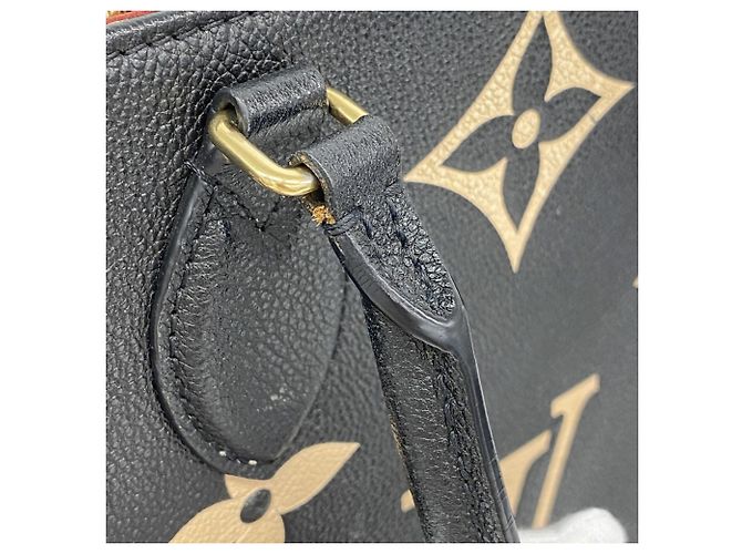 Borsa Tote Louis Vuitton Monogram Empreinte Bicolor OnTheGo MM Nero Beige - vista 9