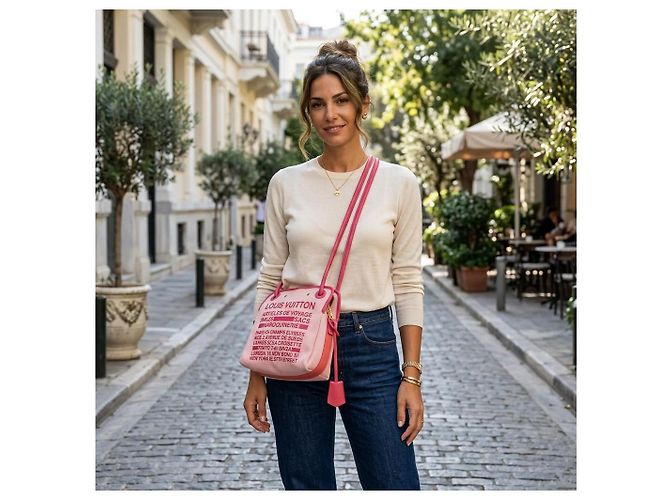 Louis Vuitton That's Love Borsa a Spalla Tela Rosa Cruise 2005 Beige - vista 2