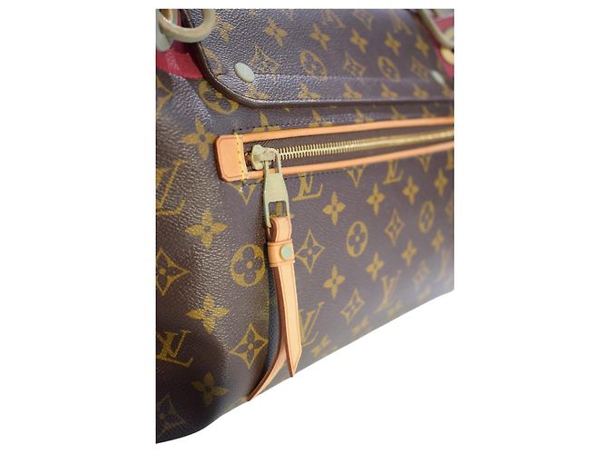 Bolso de hombro LOUIS VUITTON Olympe en lona Monogram y cuero Aurore Berry Francia Castaño Roja - vista 14