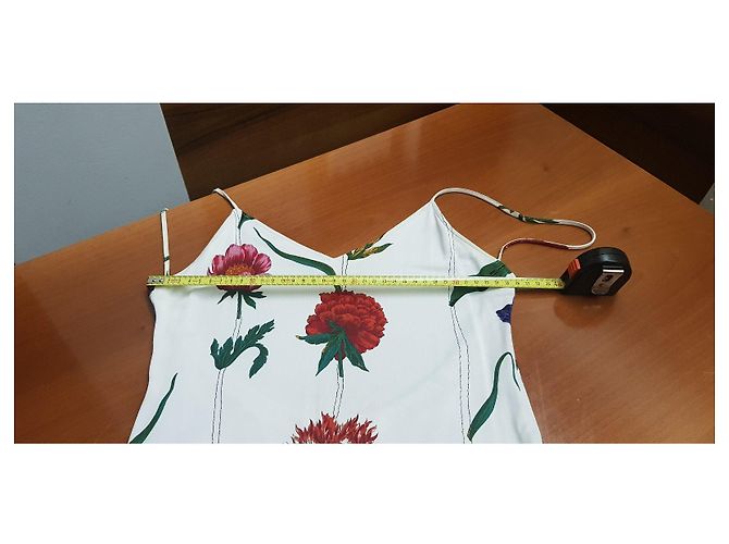 Gianfranco Ferré Weißes Sommerkleid mit Blumenmuster Rot Mehrfarben - Ansicht 15