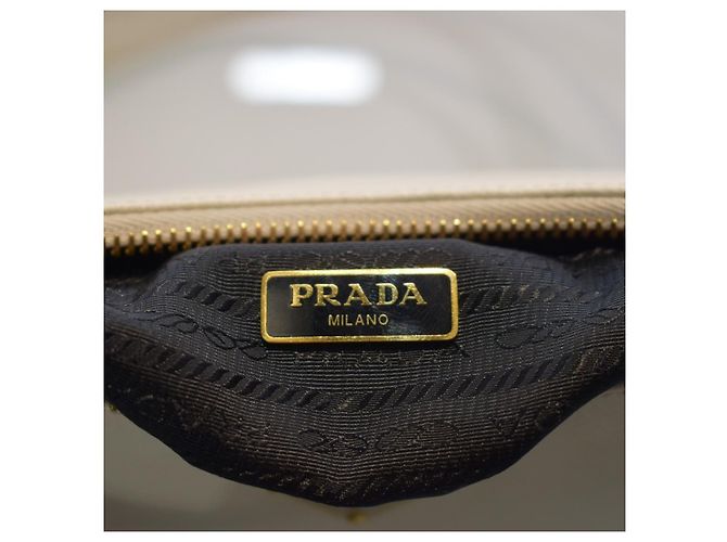 Prada Bianco 1 Saffiano Lux Leder Schultertasche 1BC204 Weiß - Ansicht 10