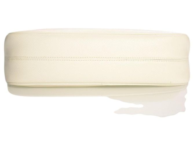 Prada Bianco 1 Saffiano Lux Leder Schultertasche 1BC204 Weiß - Ansicht 6
