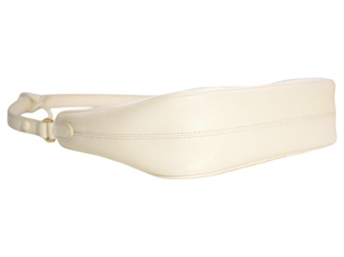 Prada Bianco 1 Saffiano Lux Leder Schultertasche 1BC204 Weiß - Ansicht 7