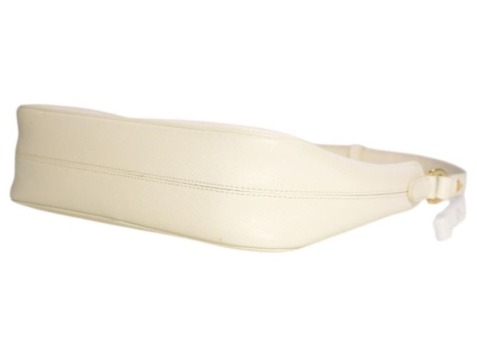 Prada Bianco 1 Saffiano Lux Leder Schultertasche 1BC204 Weiß - Ansicht 8