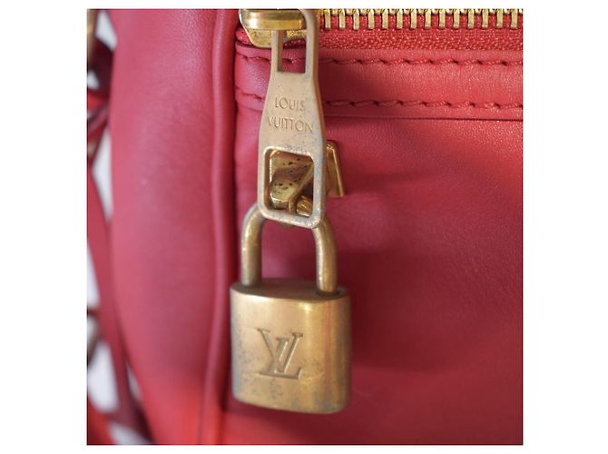 Louis Vuitton Sofia Coppola SC Borsa Bowling Slim Pelle Rossa Rosso - vista 17