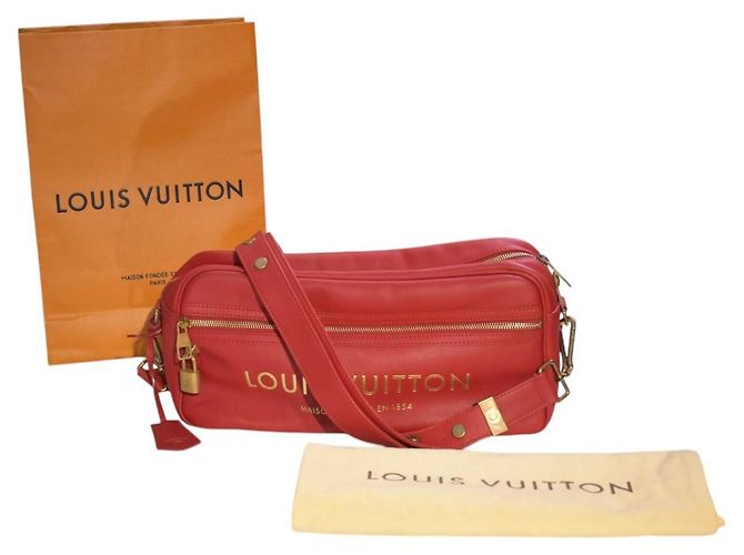 Louis Vuitton Sofia Coppola SC Borsa Bowling Slim Pelle Rossa Rosso - vista 5