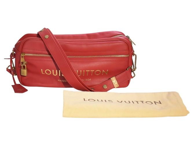 Louis Vuitton Sofia Coppola SC Borsa Bowling Slim Pelle Rossa Rosso - vista 7