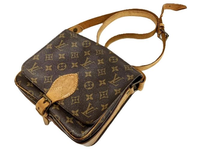 Borsa a tracolla Louis Vuitton Monogram Cartouchiere MM Marrone - vista 9